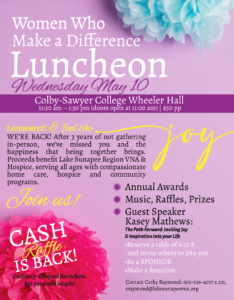 the women who make a difference luncheon flyer in new london, new hampshire