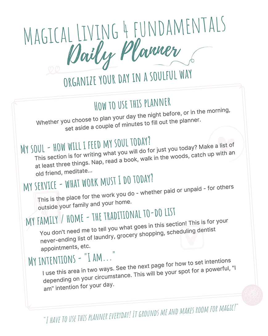 Magical Living Daily Planner